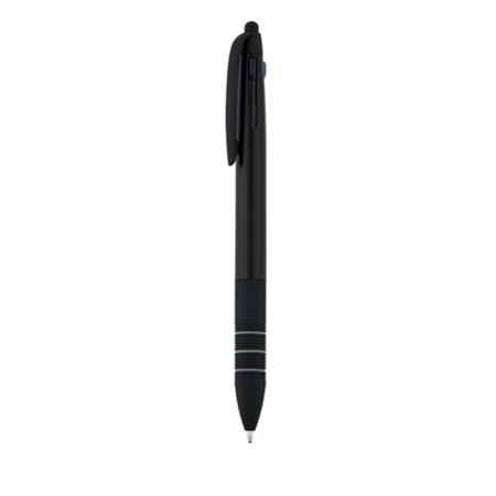 Stylo 3 couleurs avec stylet bleu personnalisé noir