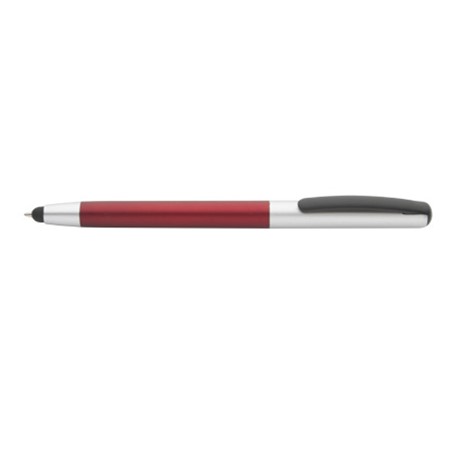 Stylo à bille avec stylet fresno personnalisé rouge