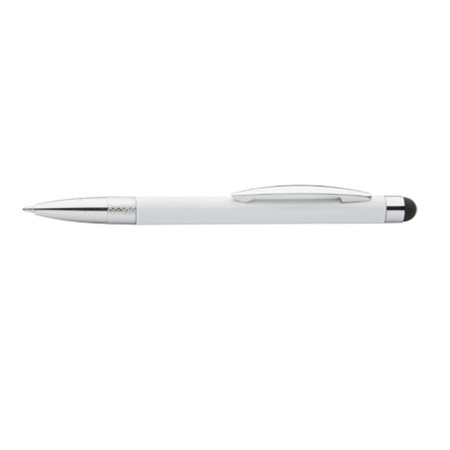 Stylo à bille avec stylet silum personnalisé blanc