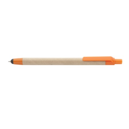 Stylo à bille avec stylet tempe personnalisé orange