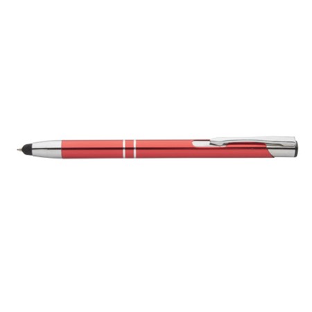 Stylo à bille avec stylet tunnel personnalisé rouge