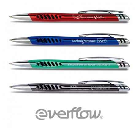 Stylo à bille boston d'everflow personnalisé rouge