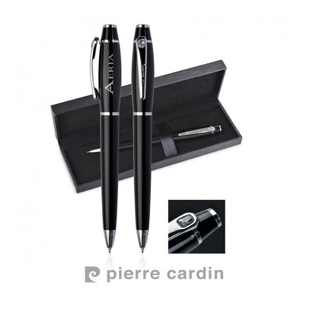 Stylo à bille cristal de pierre cardin personnalisé noir