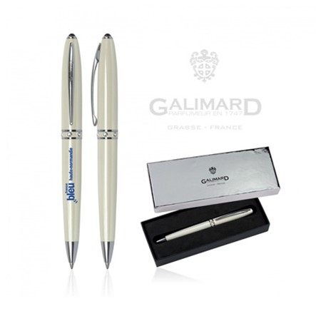 Stylo à bille elegance de galimard personnalisé blanc