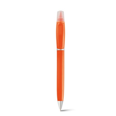 Stylo à bille et marqueur fluorescent glow personnalisé orange