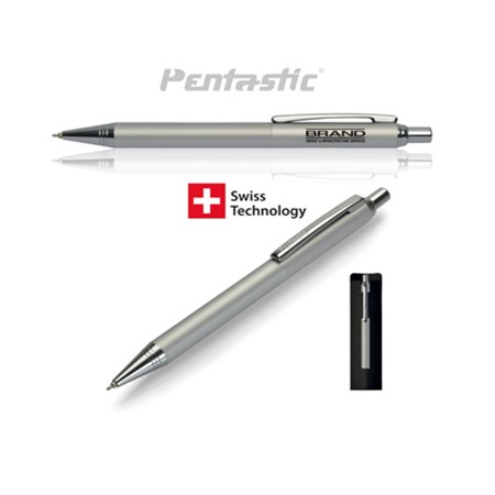 Stylo à bille genÈve de pentastic personnalisé argenté