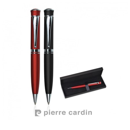 Stylo à bille marigny de pierre cardin avec écrin personnalisé rouge