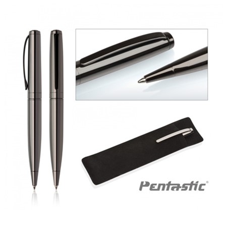 Stylo à bille pentastic leman personnalisé gris