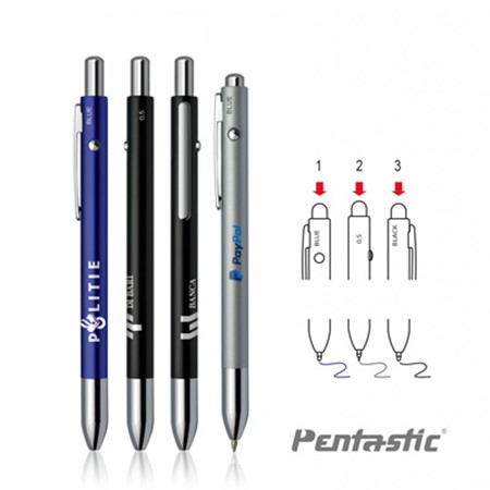 Stylo à bille pentastic tecknik personnalisé bleu