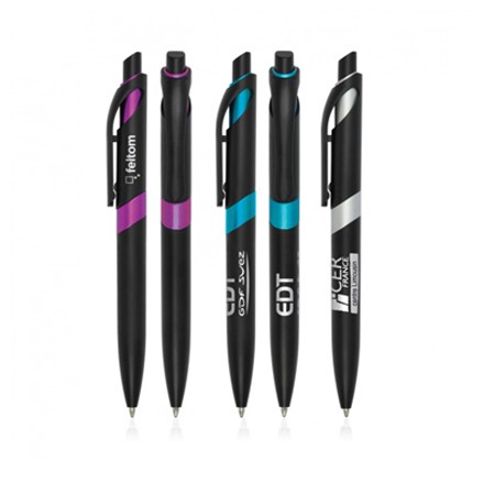 Stylo à bille pise personnalisé noir/bleu
