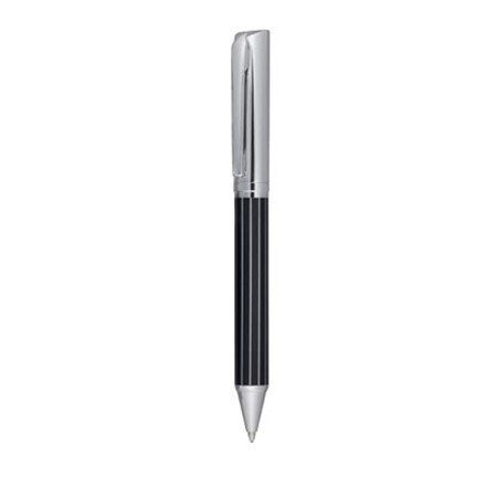Stylo bille 'adorno' noir personnalisé argenté/noir
