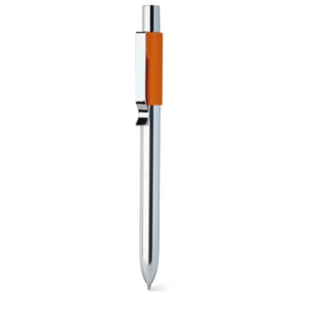 Stylo bille personnalisable argenté/orange