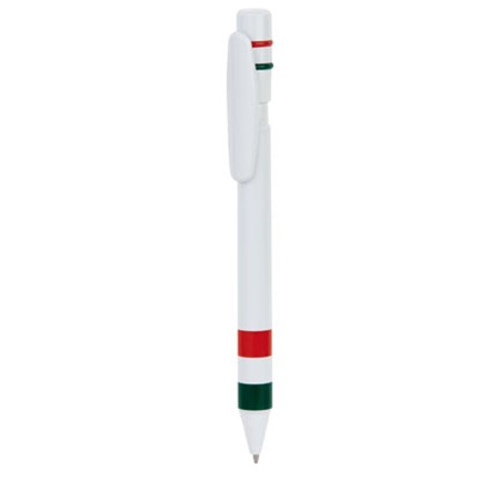 Stylo bille blanc/rouge/vert