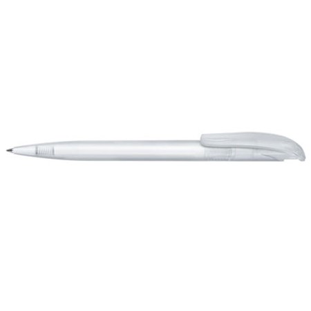 Stylo-bille challenger frosted personnalisé blanc