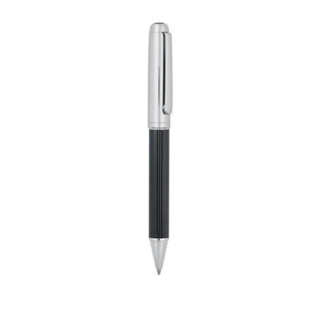 Stylo bille 'column' noir personnalisé argenté/noir