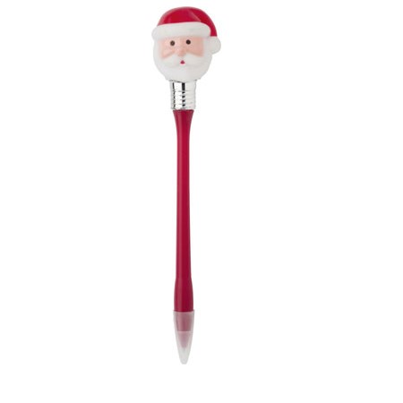 Stylo bille en plastique avec embout lumineux personnalisé rouge