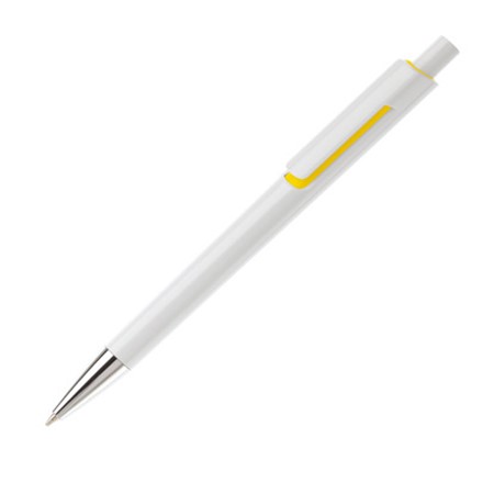 Stylo bille illusion personnalisé blanc/jaune