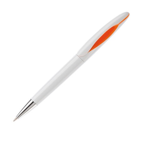 Stylo bille loop personnalisé blanc/orange