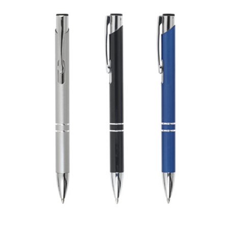 Stylo bille metal rusty 3 couleurs : argente bleu noir personnalisé argenté