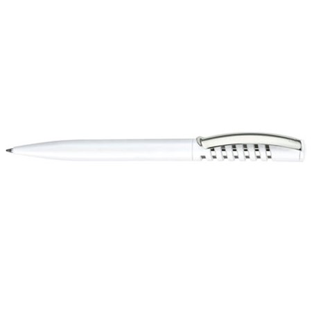 Stylo-bille new spring polished avec clip métal personnalisé blanc