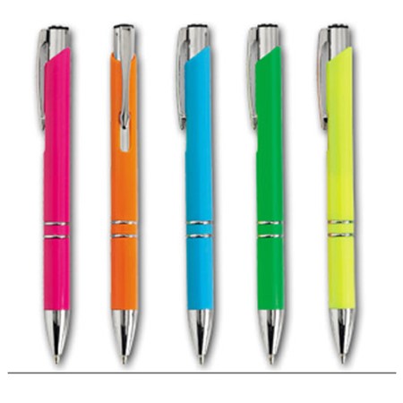 Stylo bille rainbow poussoir 5 couleurs personnalisé bleu