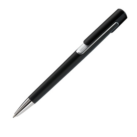 Stylo bille square personnalisé noir argenté