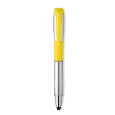 Stylo bille touch surligneur personnalisé jaune