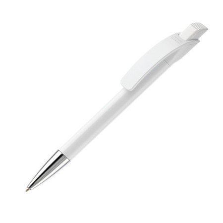Stylo cube embout métal personnalisé blanc