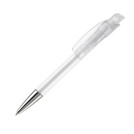 Stylo cube transparent métal personnalisé blanc transparent