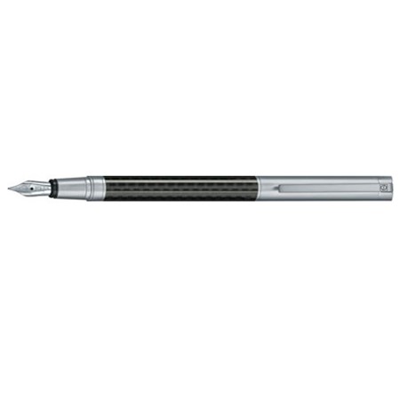 Stylo-plume carbon line personnalisé noir argenté