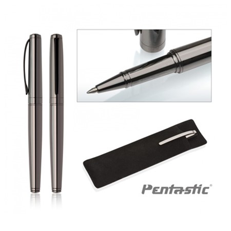 Stylo roller pentastic leman personnalisé gris